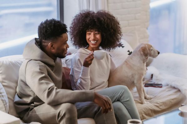 young happy couple at crossings on marsh apartments